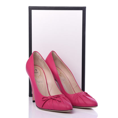 Gucci Nappa Bow High Heel Pumps 39 Bright Fuxia 10 of 10