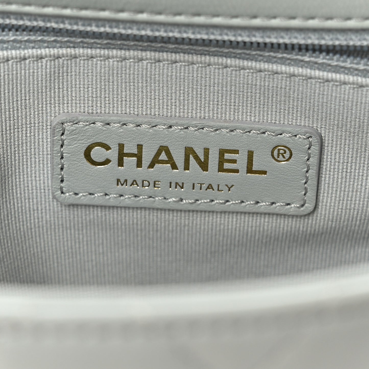 Lambskin Quilted Small CC You Flap Light Grey