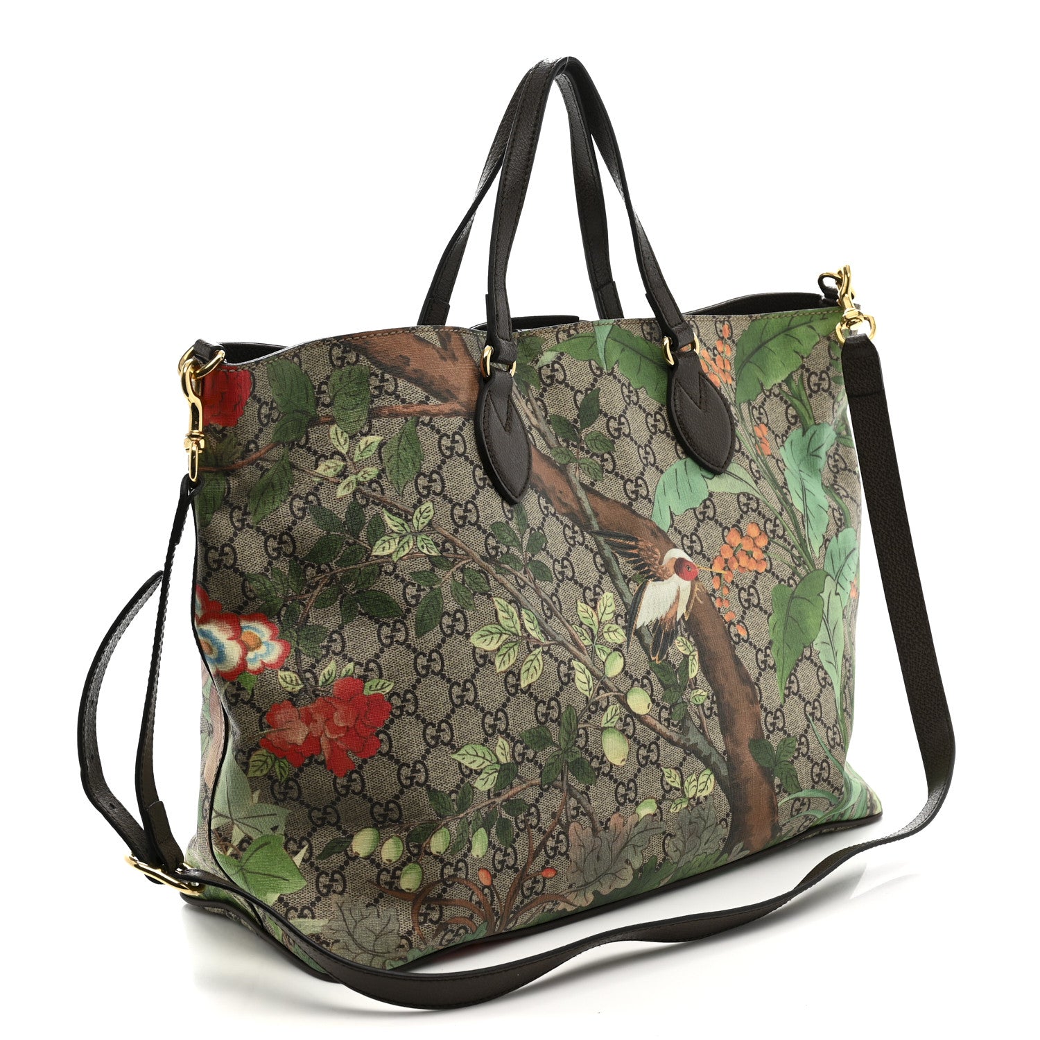 Gucci Soft GG Supreme Monogram Tian Medium Crossbody Tote Beige Multicolor New Acero 3 of 13