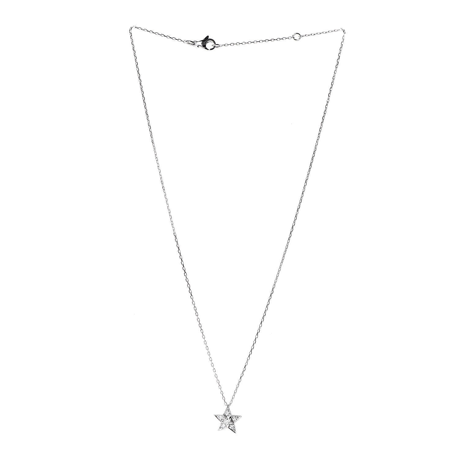 Chanel 18K White Gold Diamond Small Comete Geode Pendant Necklace 3 of 6
