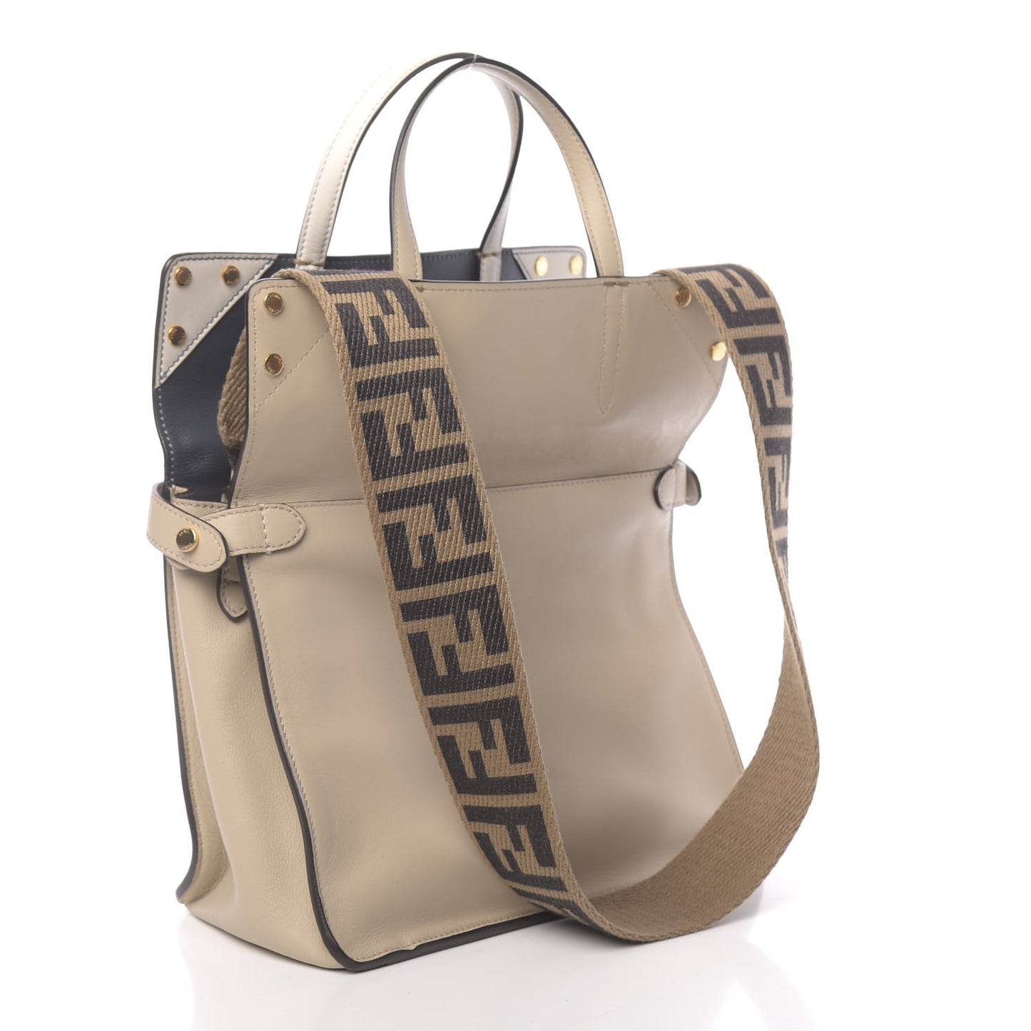 Vitello Grace FF 1974 Small Flip Tote Nuvola Notte Ice