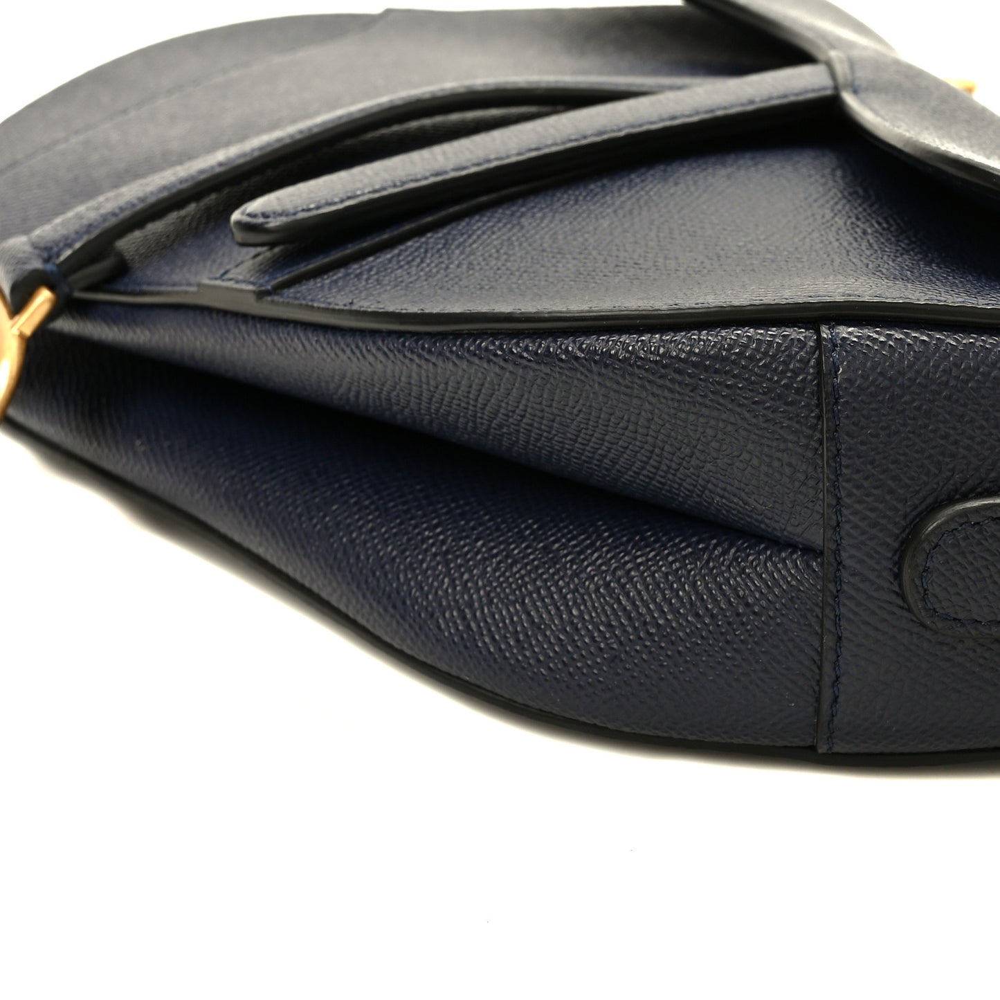 Grained Calfskin Saddle Bag Navy