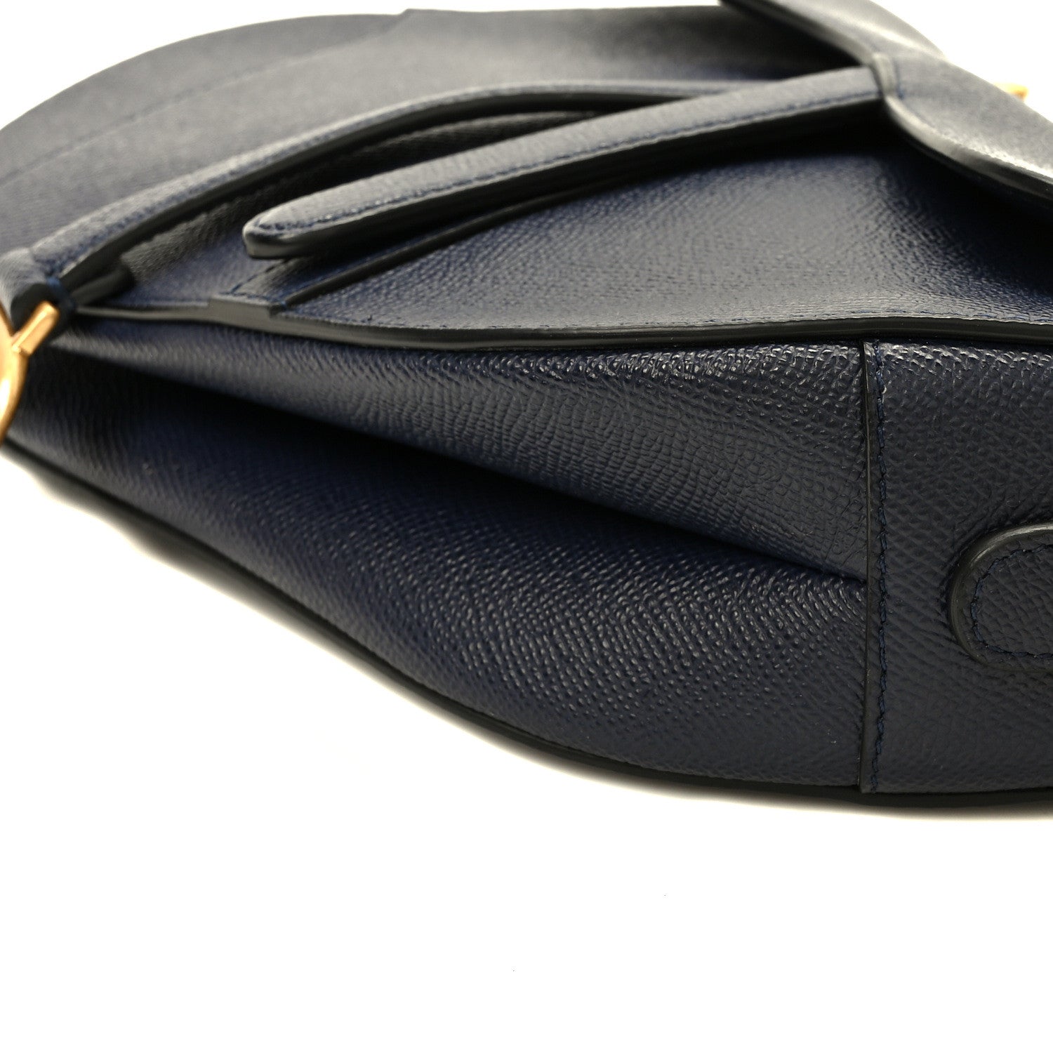 Christian Dior Grained Calfskin Saddle Bag Navy 10 of 10