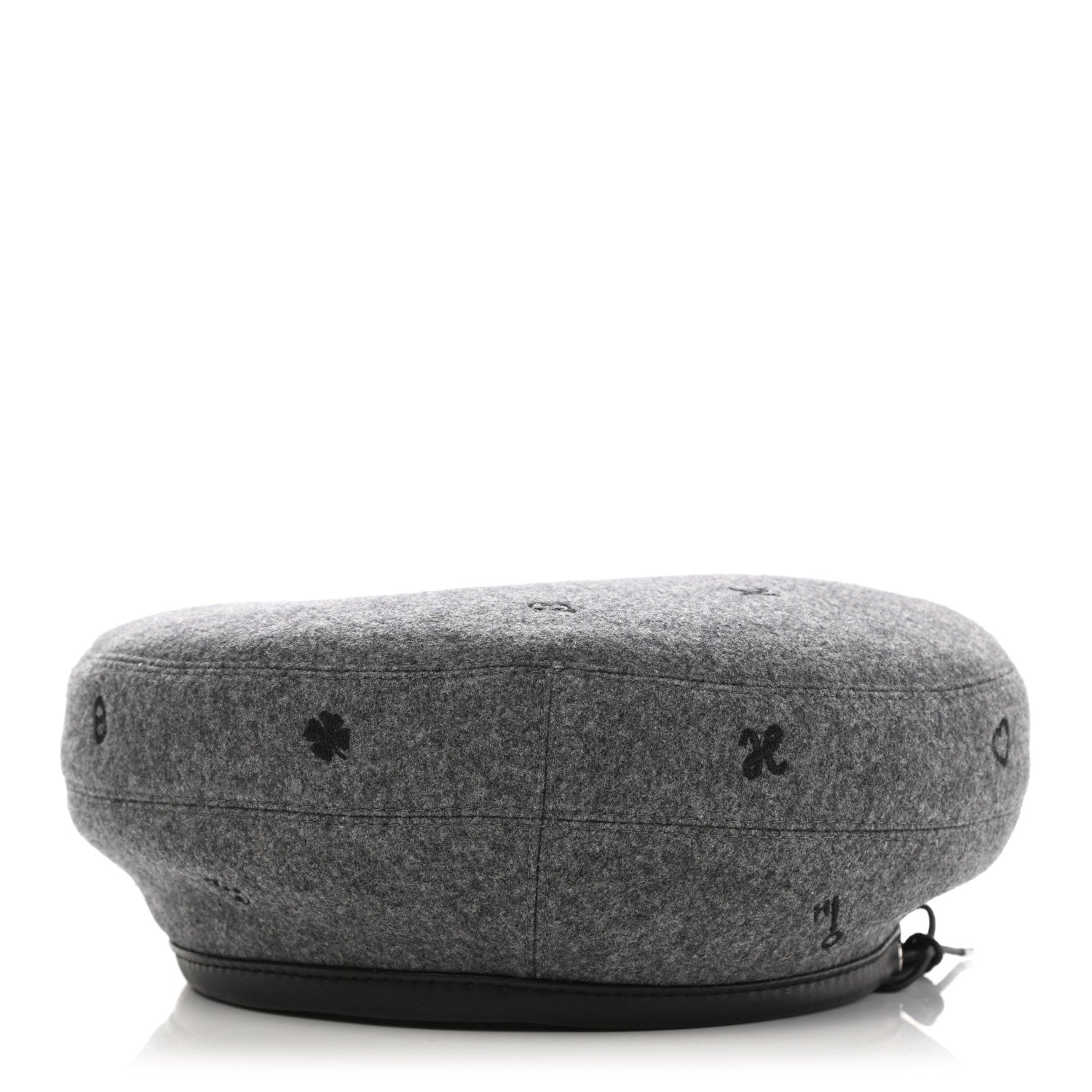 Hermes Cashmere Lambskin Saint-Honore Charms Beret 57 Charbon 4 of 9