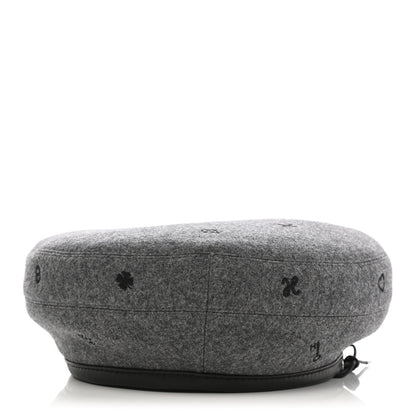 Hermes Cashmere Lambskin Saint-Honore Charms Beret 57 Charbon 4 of 9