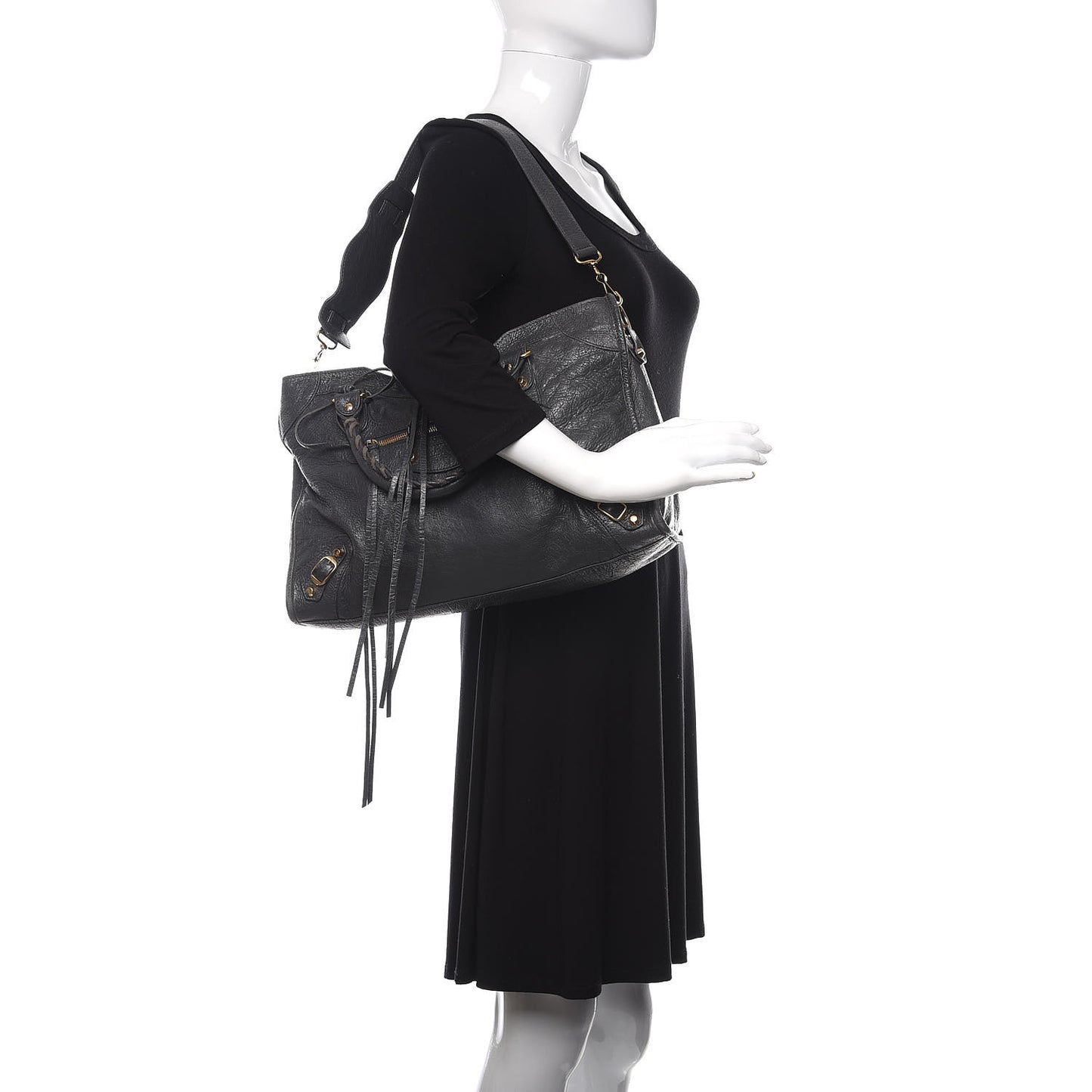 Agneau Classic Gold Hardware City Gris Fossile Anthracite