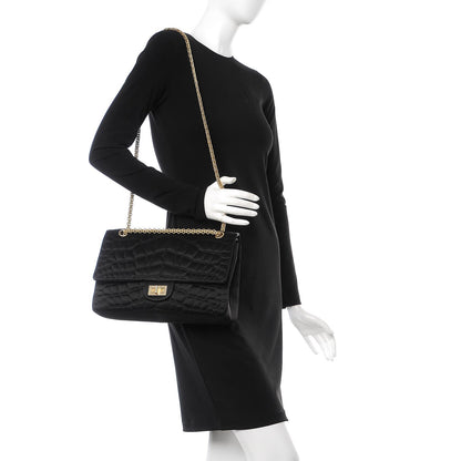 Chanel Satin Coco's Croc 2.55 Reissue 227 Flap Black 2 of 9