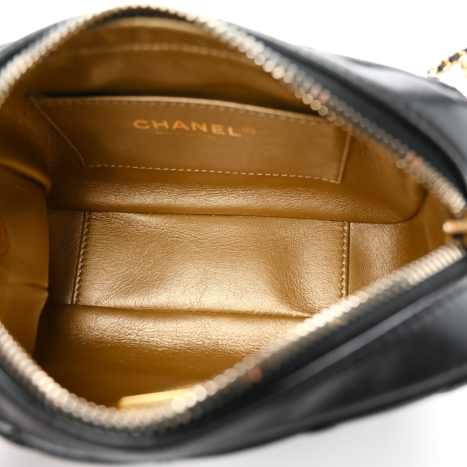 Chanel Lambskin Quilted CC Pearl Crush Camera Case Black 5 of 13