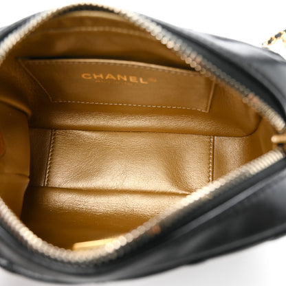 Chanel Lambskin Quilted CC Pearl Crush Camera Case Black 5 of 13