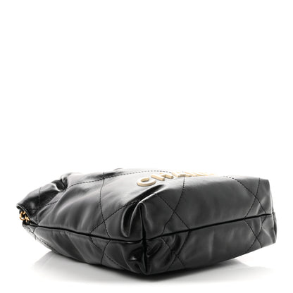 Chanel Shiny Calfskin Quilted Mini Chanel 22 Black 3 of 10