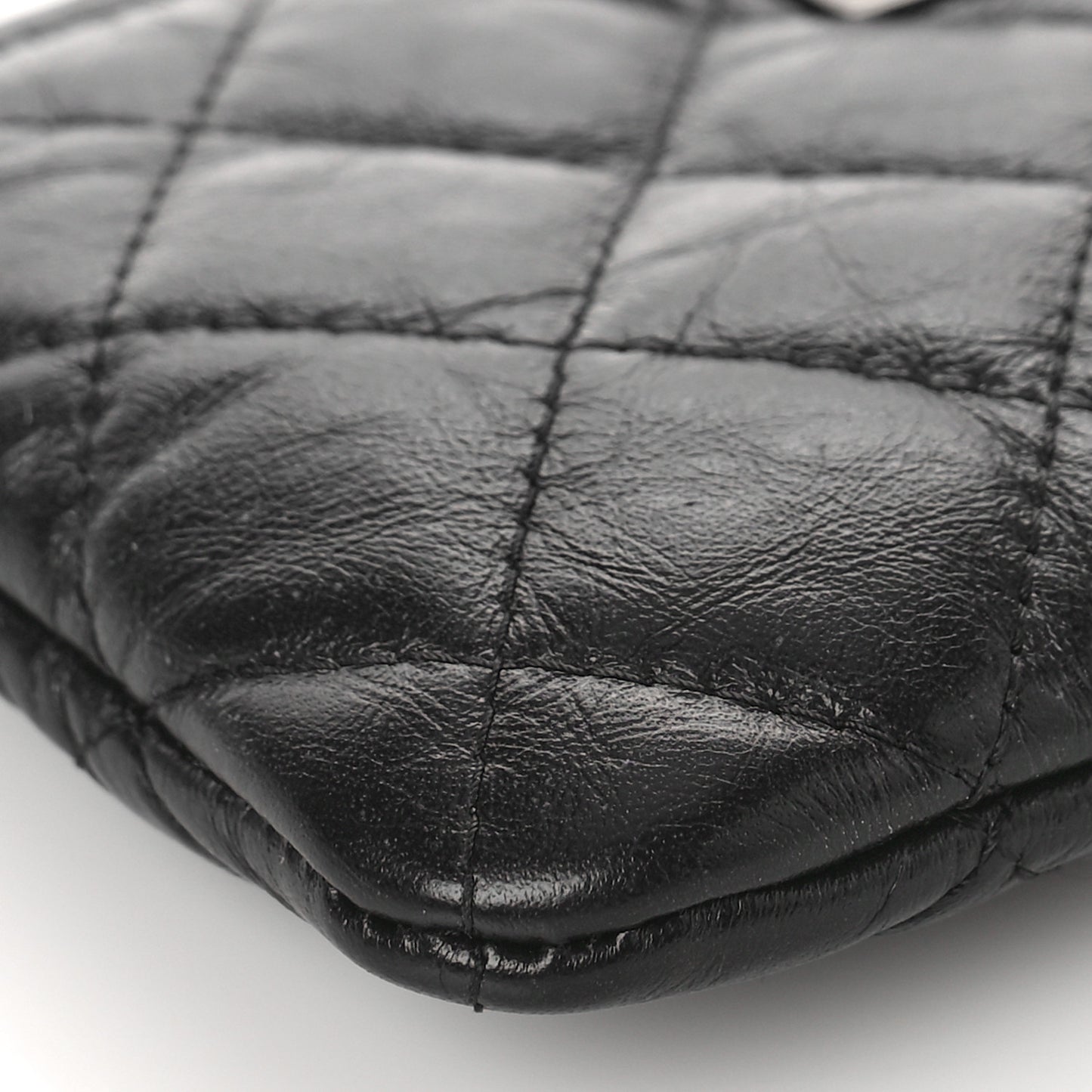 Aged Calfskin Quilted Small Reissue Cosmetic Case So Black