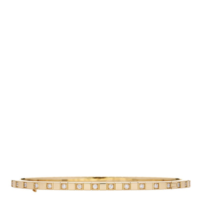 Chopard 18K Yellow Gold Diamond Ice Cube Half Set Bangle Bracelet 1 of 4