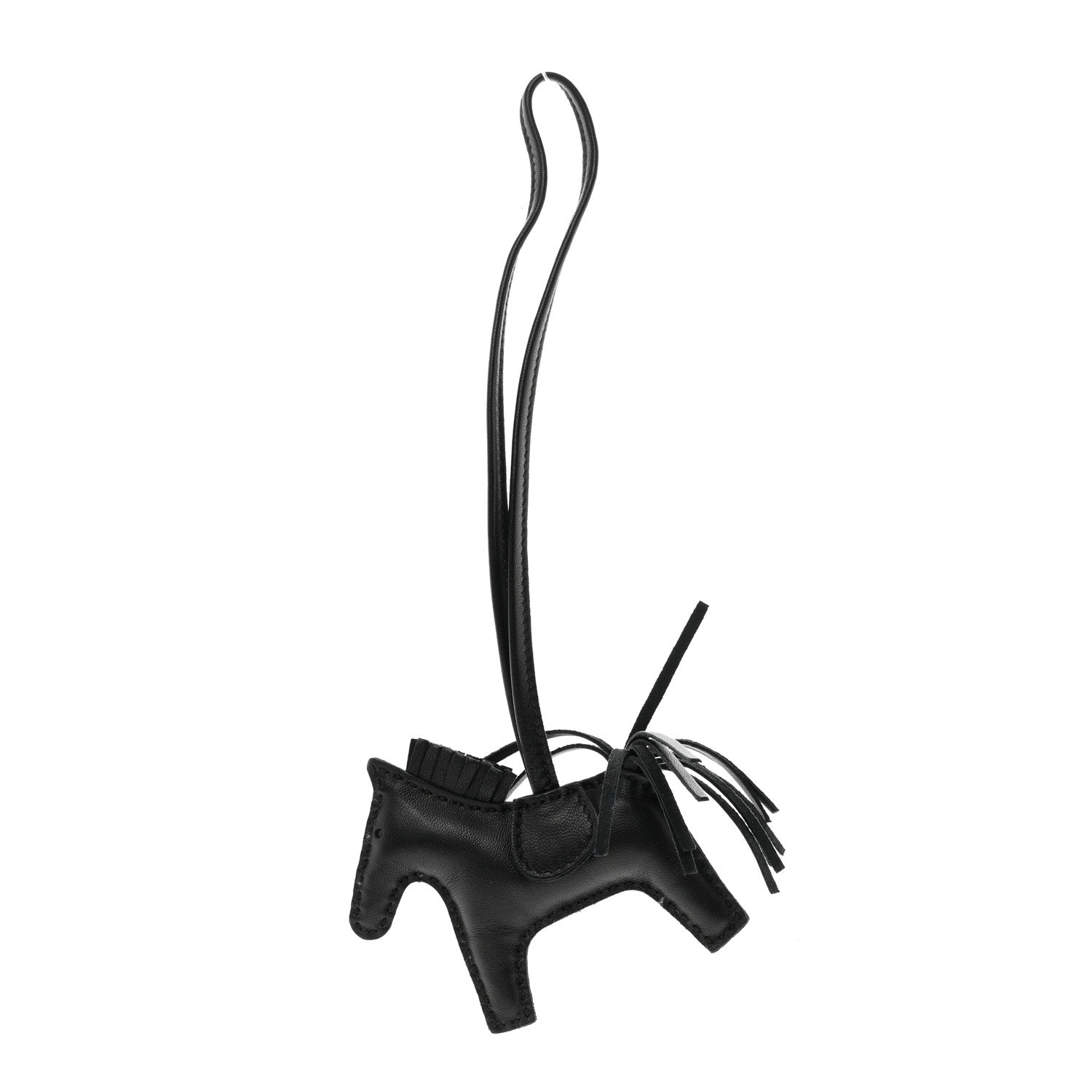 Hermes Milo Lambskin Grigri Rodeo Horse Bag Charm PM So Black 1 of 5