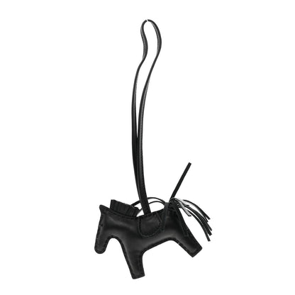 Hermes Milo Lambskin Grigri Rodeo Horse Bag Charm PM So Black 1 of 5