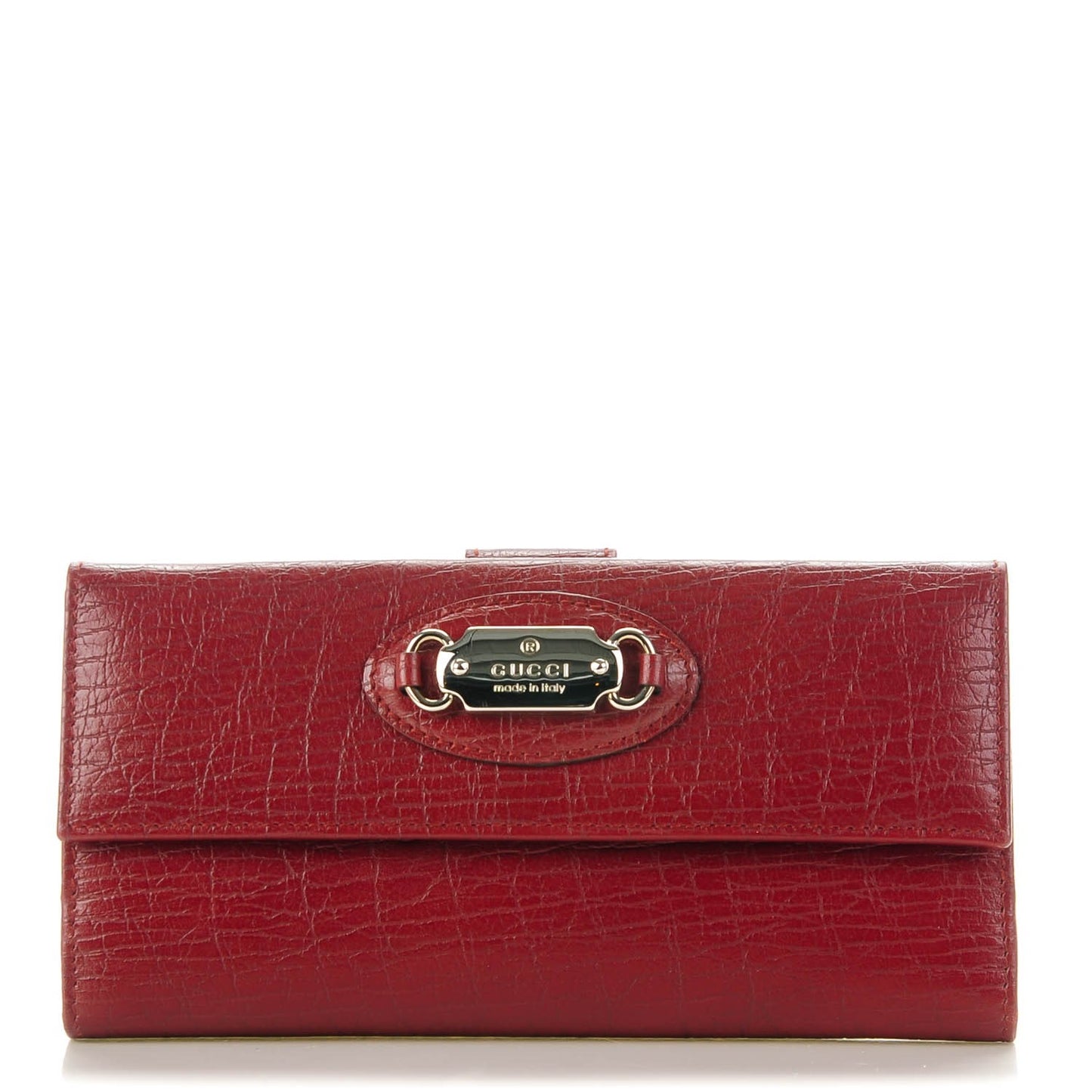 Calfskin Punch Continental Flap Wallet Red