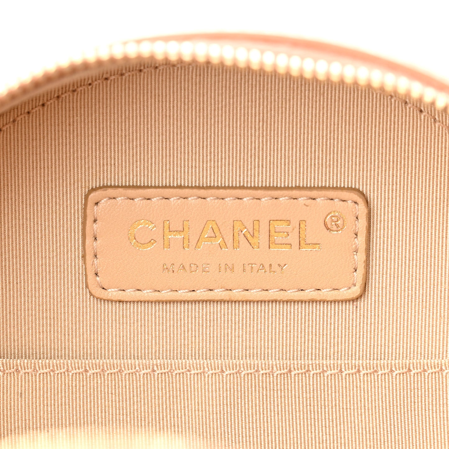 Calfskin Round As Earth Evening Bag Beige