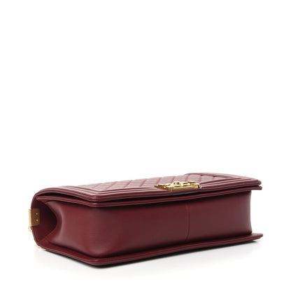 Chanel Calfskin Quilted New Medium Boy Flap Burgundy 4 of 11
