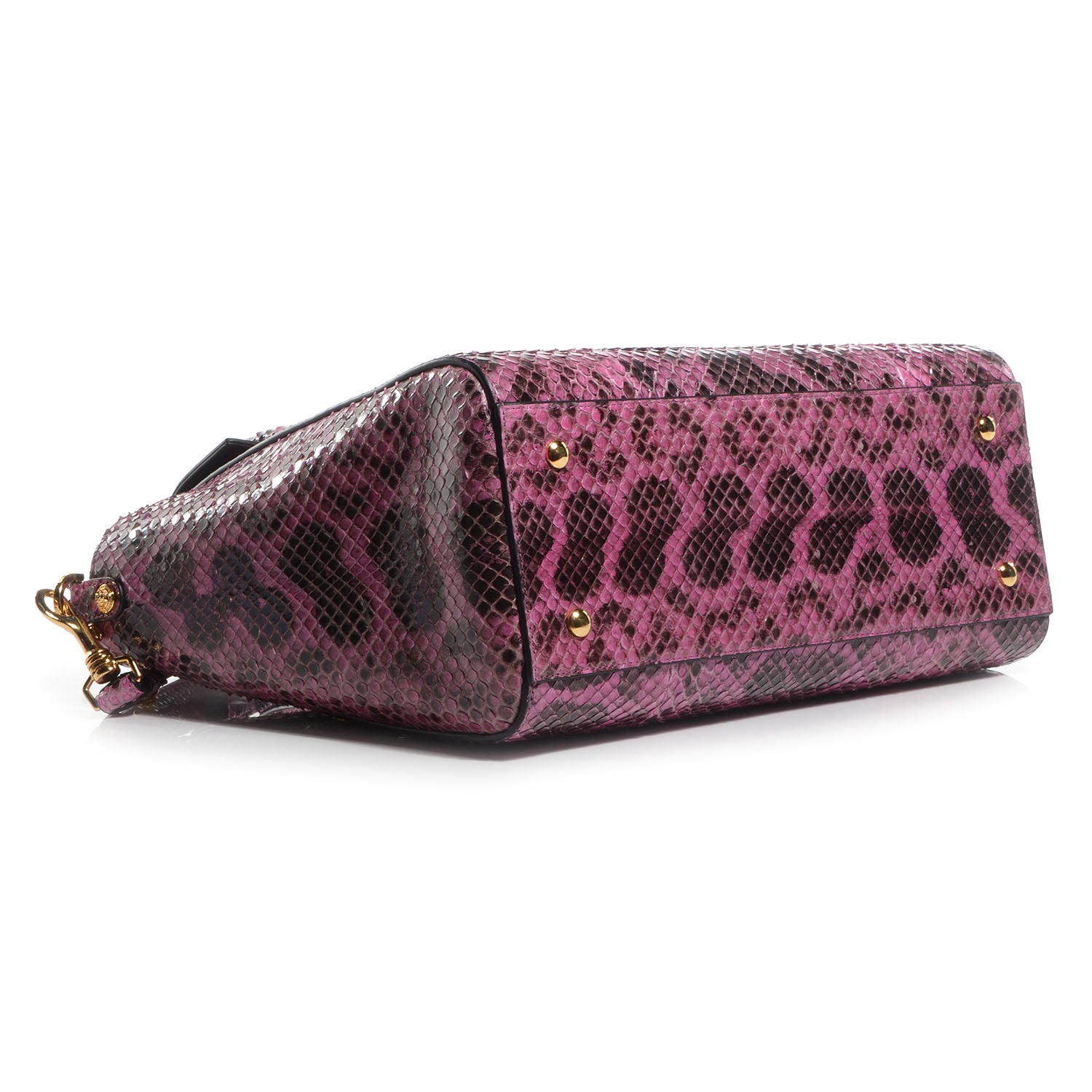 Versace Watersnake Embossed Large Signature Tote Red 4 of 8
