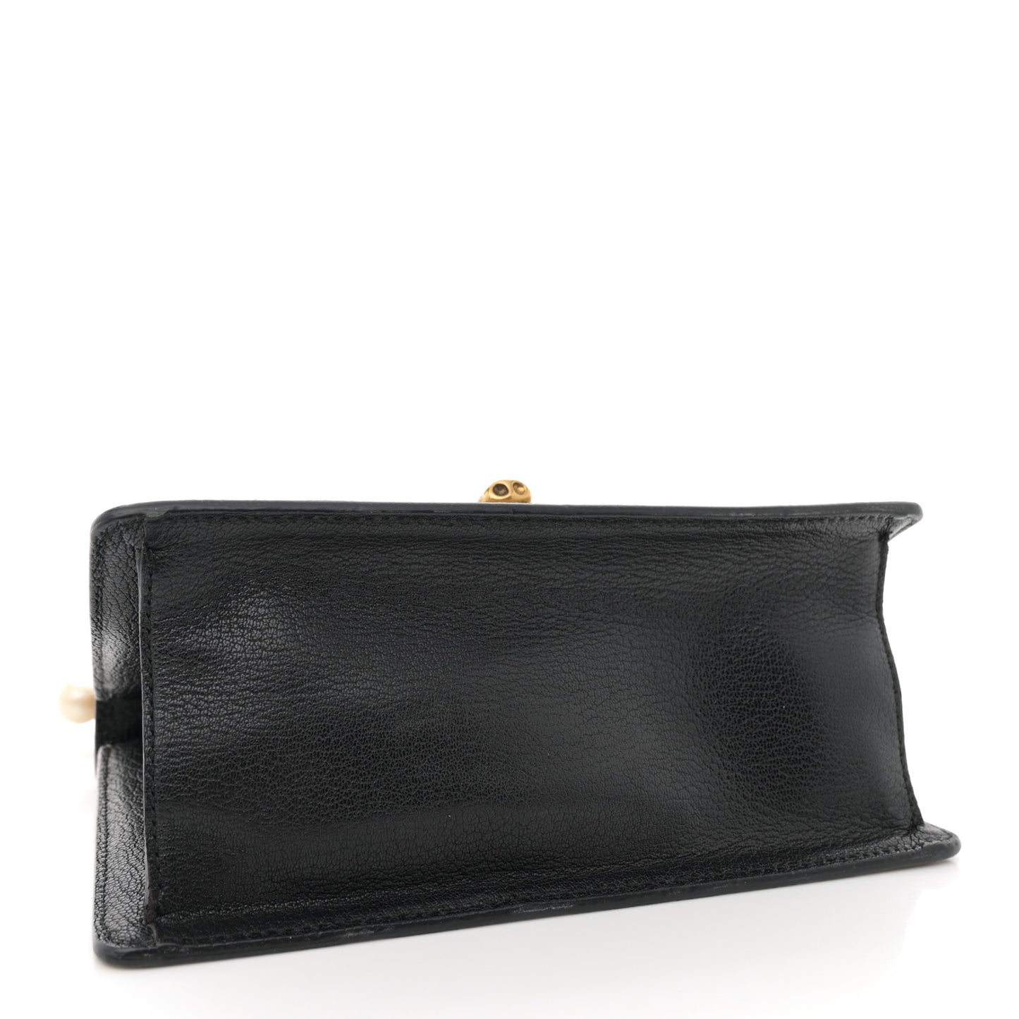 GG Supreme Monogram Goatskin Pearl Mini Fox Broche Bamboo Top Handle Bag Beige Ebony Black Hibiscus Red Mystic White