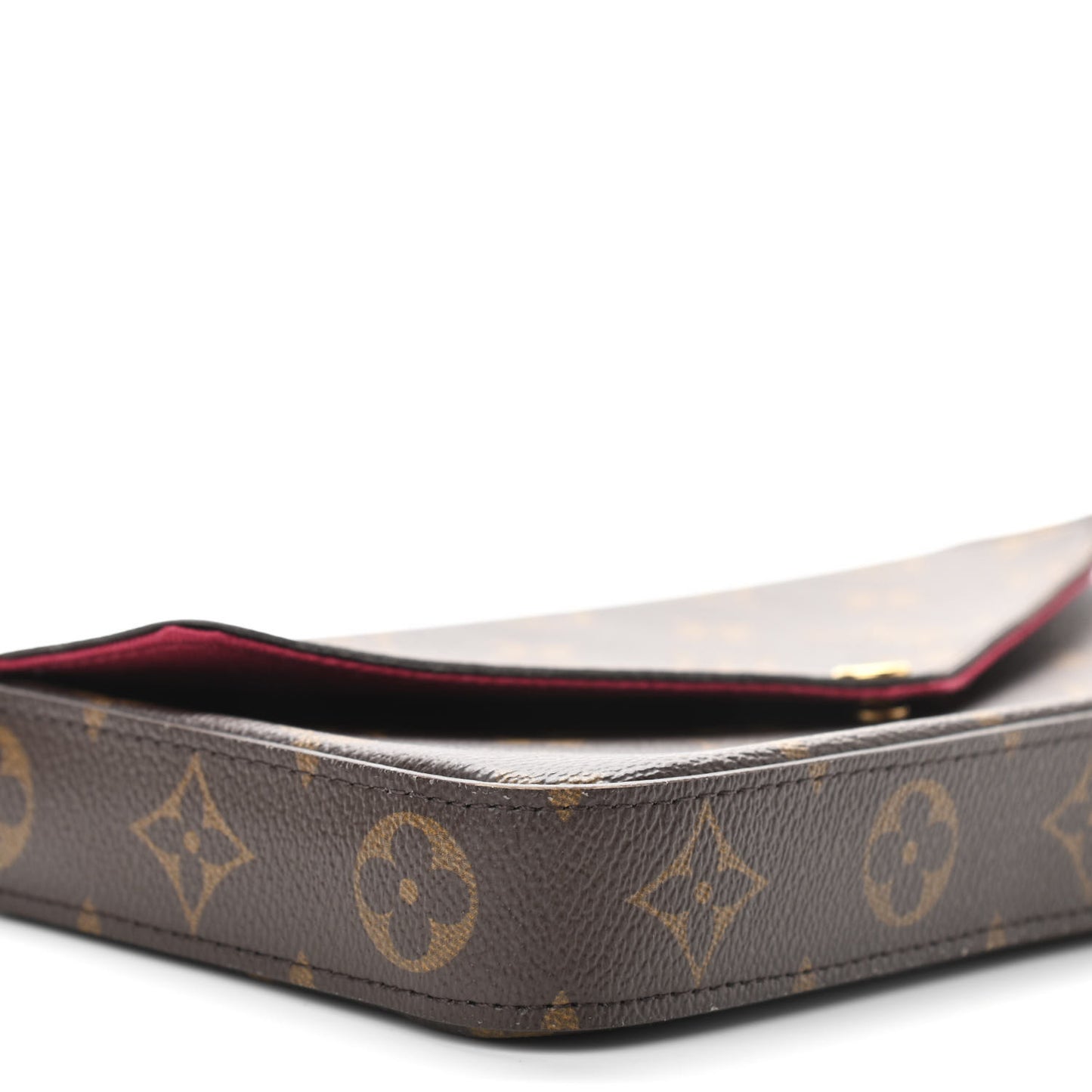 Monogram Pochette Felicie Chain Wallet Fuchsia