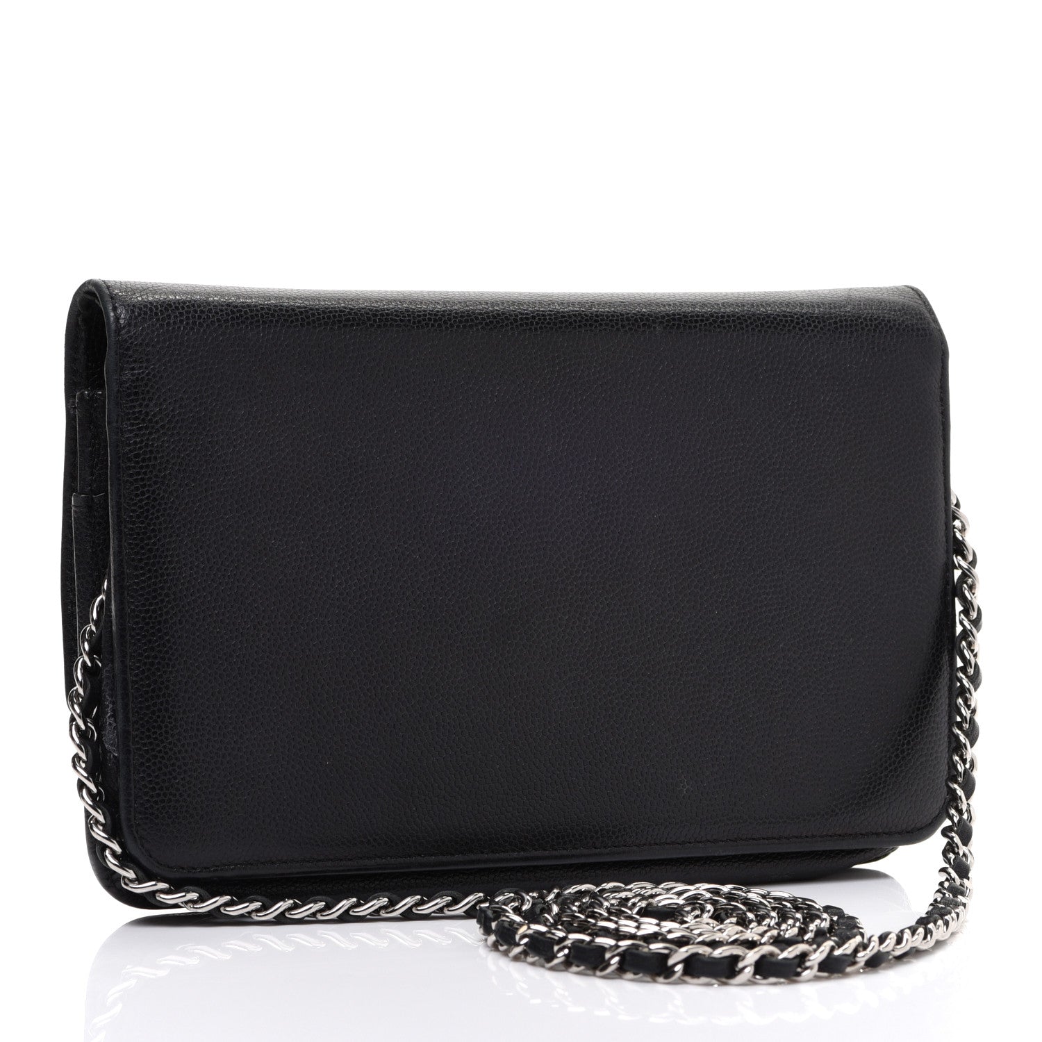Chanel Caviar Sevruga Wallet On Chain WOC Black 2 of 19