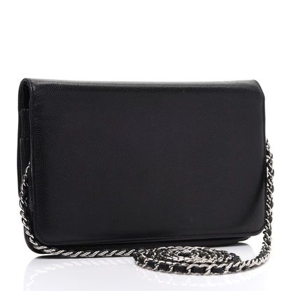 Chanel Caviar Sevruga Wallet On Chain WOC Black 2 of 19