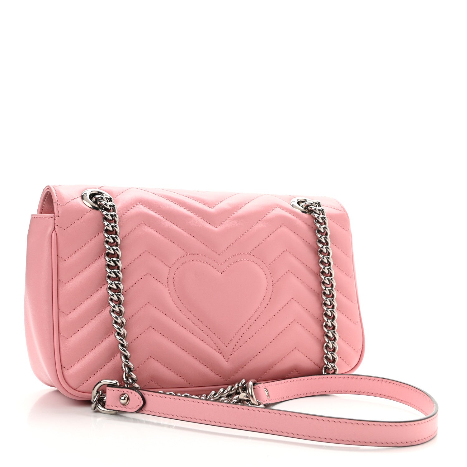 Gucci Calfskin Matelasse Small GG Marmont Shoulder Bag Wild Rose 2 of 9