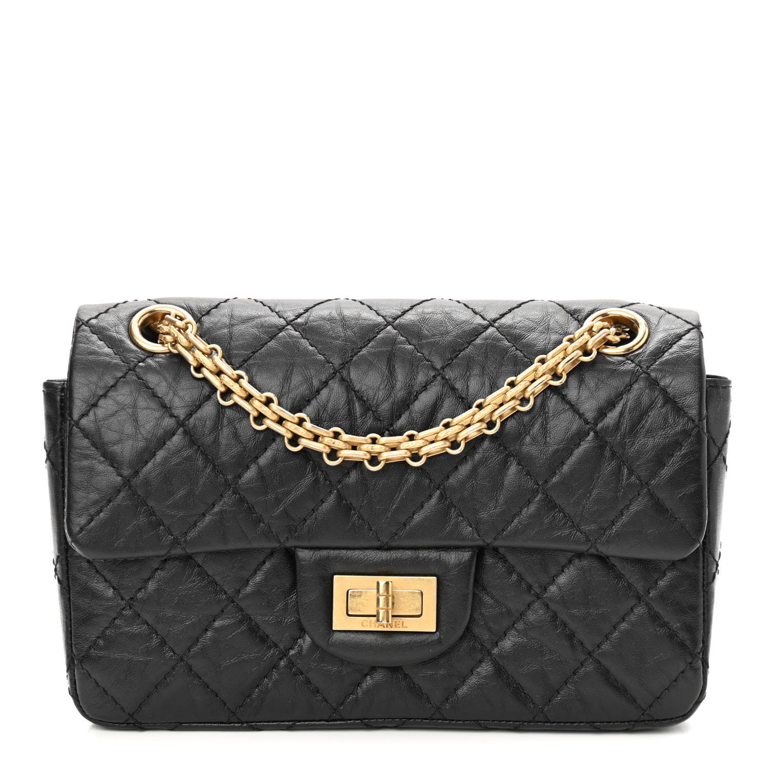 Chanel Aged Calfskin Quilted 2.55 Reissue Mini Flap Black 1 of 11