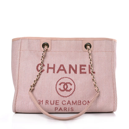 Chanel Mixed Fibers Calfskin Small Deauville Tote Rose Pink 1 of 9
