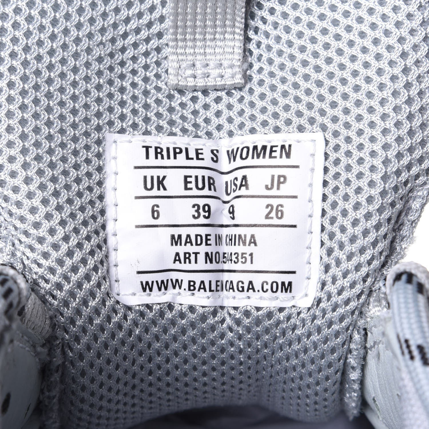 Balenciaga Fabric Mesh Clear Sole Womens Triple S Sneakers 39 Pearl Grey 10 of 11