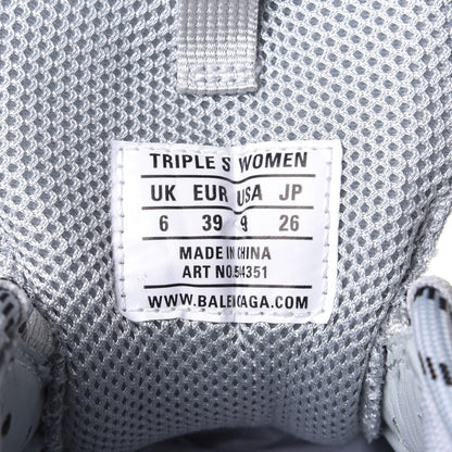 Balenciaga Fabric Mesh Clear Sole Womens Triple S Sneakers 39 Pearl Grey 10 of 11