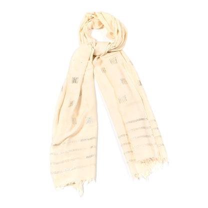Hermes Cotton Silk Cheche H Scarf Ecru 1 of 12