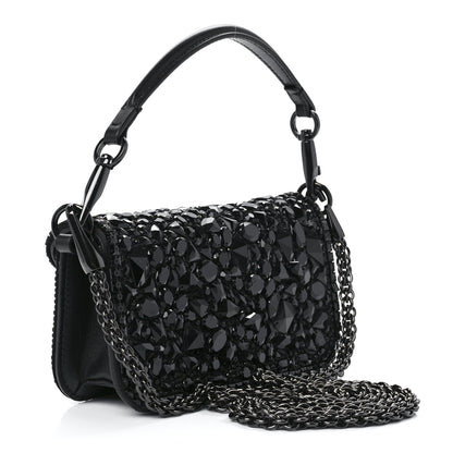 Valentino Garavani Crystal Nappa Monochrome Vlogo Small Loco Shoulder Bag Black 2 of 10