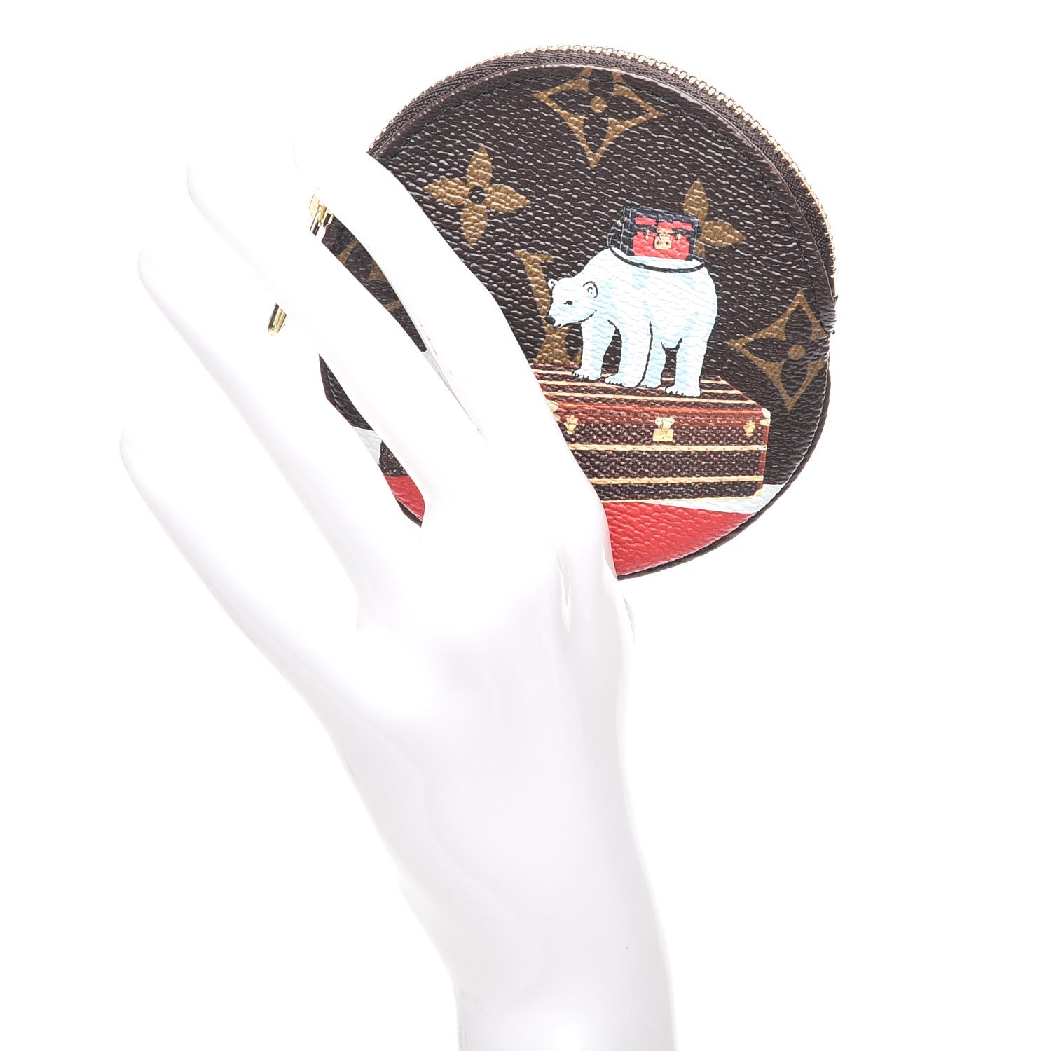 Louis Vuitton Monogram 2017 Christmas Animation Round Coin Purse 2 of 7