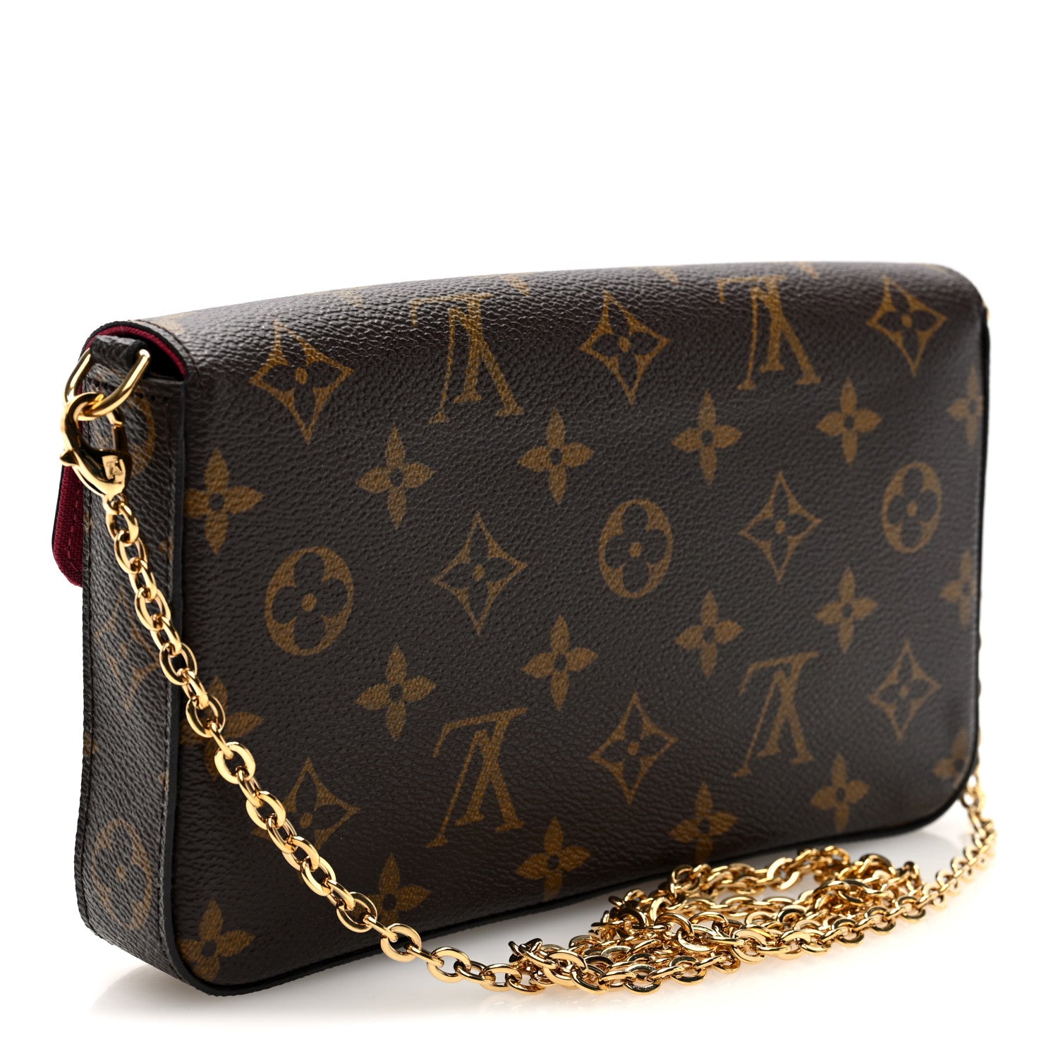 Louis Vuitton Monogram Pochette Felicie Chain Wallet Fuchsia 3 of 10