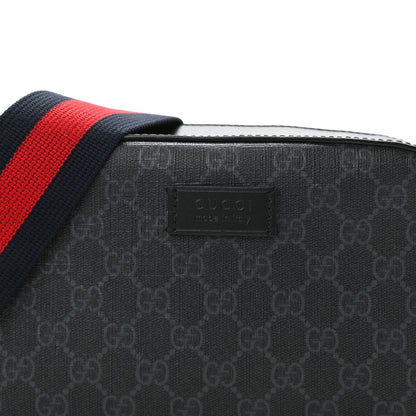 Gucci GG Supreme Monogram Web Shoulder Bag Black Grey 8 of 10