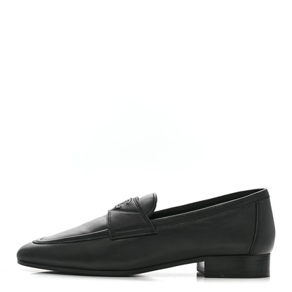 Chanel Lambskin Womens Stitched CC Loafers 35 Black 1 of 11