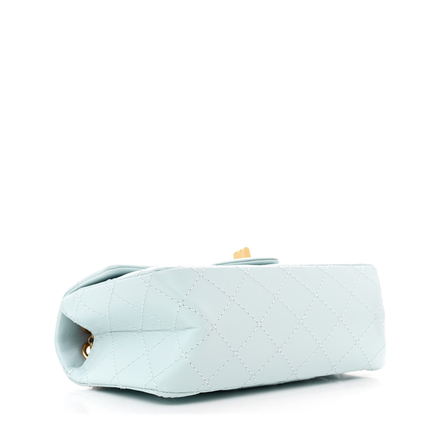 Aged Calfskin Quilted 2.55 Reissue Mini Flap Light Blue