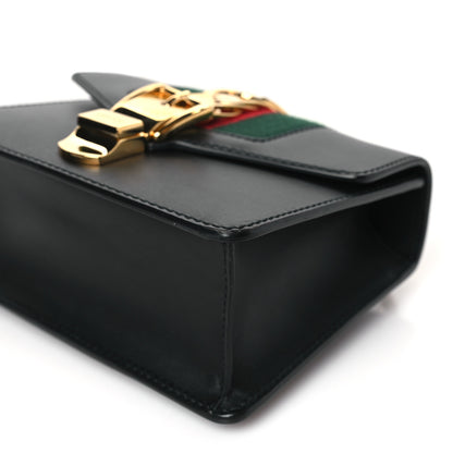 Gucci Calfskin Mini Sylvie Chain Shoulder Bag Black 9 of 9