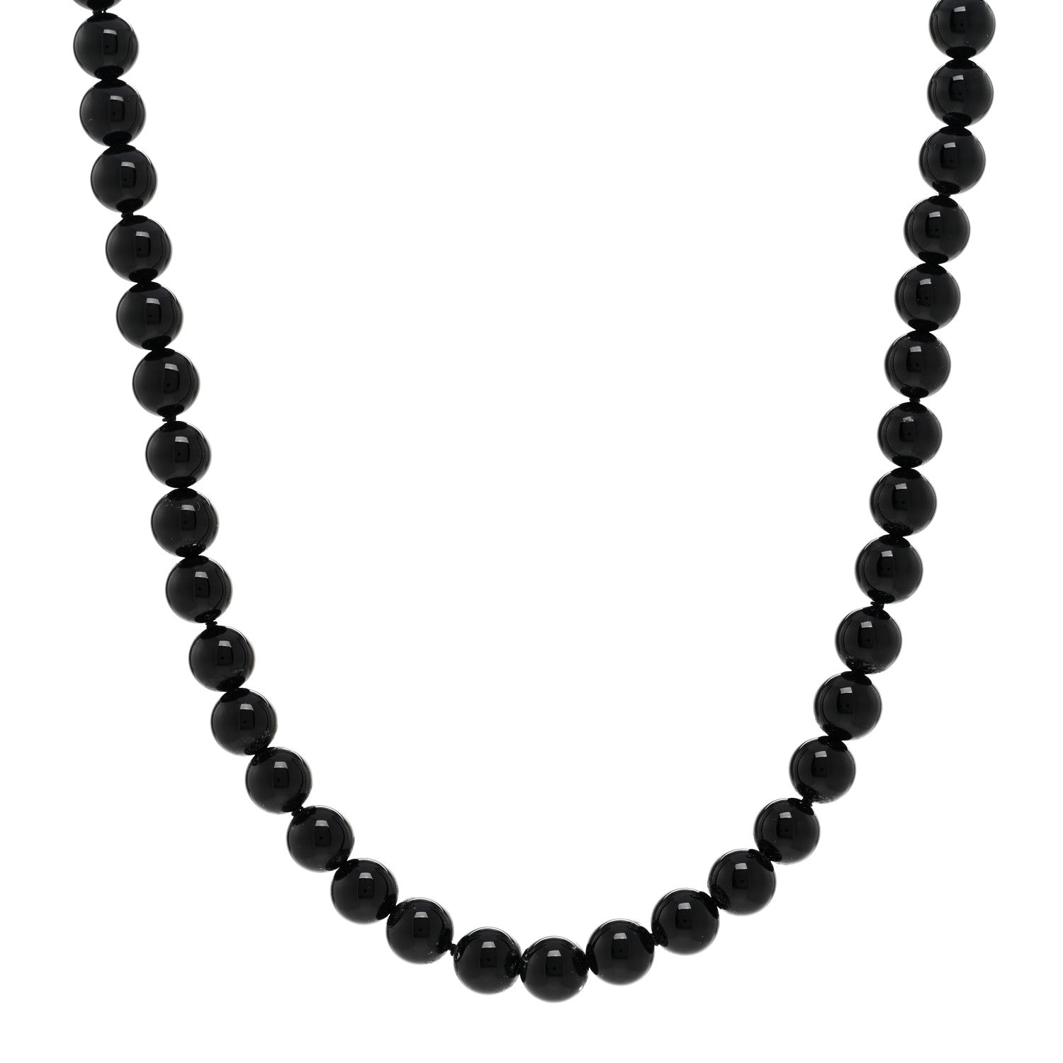 Tiffany Sterling Silver Black Onyx Bead Toggle Necklace 1 of 5