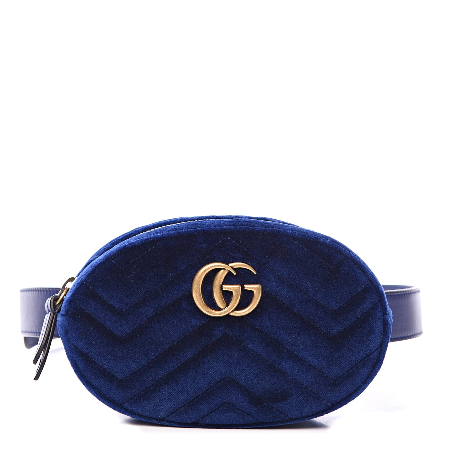 Velvet Matelasse GG Marmont Belt Bag 85 34 Cobalt Blue