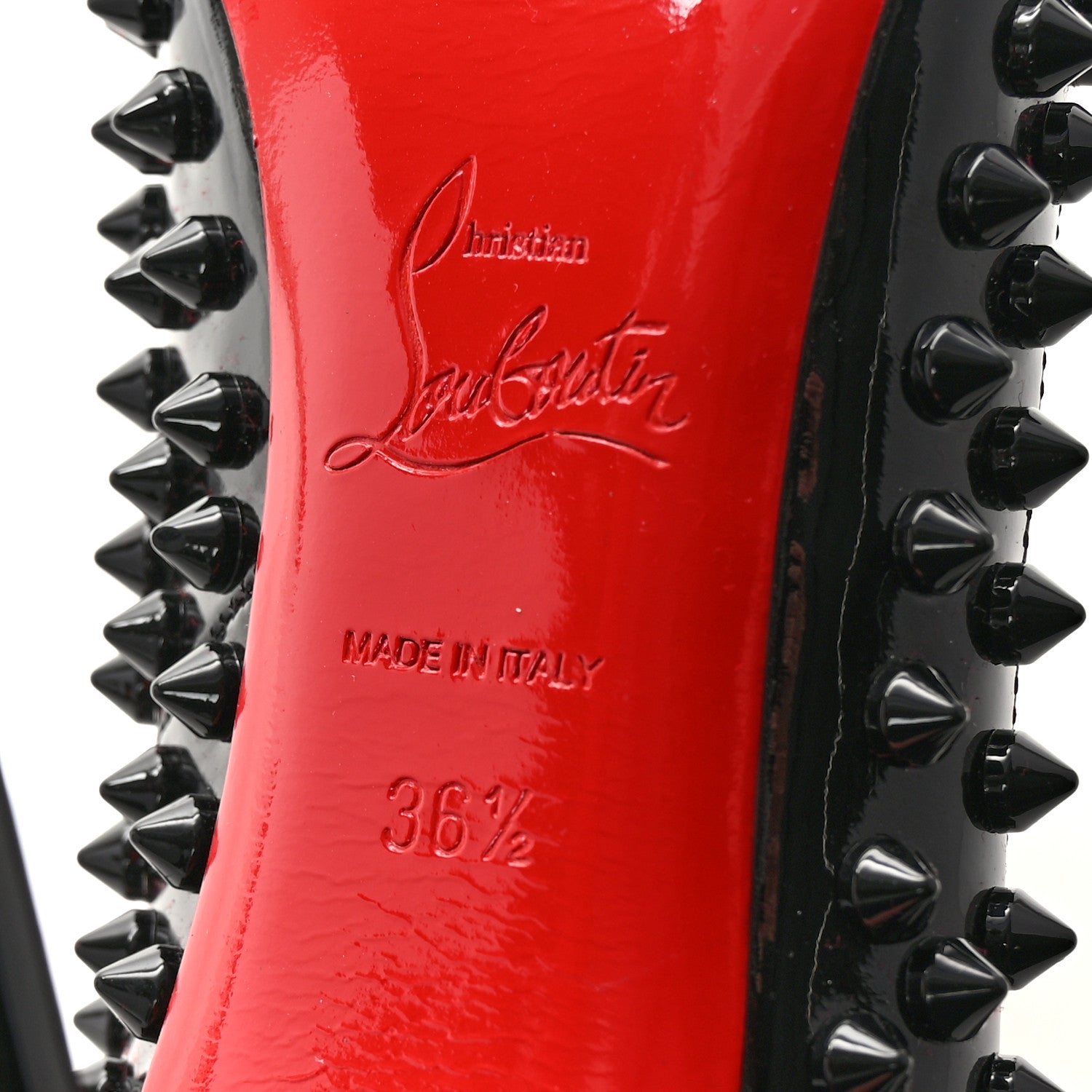 Christian Louboutin Patent Pigalle Spikes 120 Pumps 36.5 Black 7 of 8