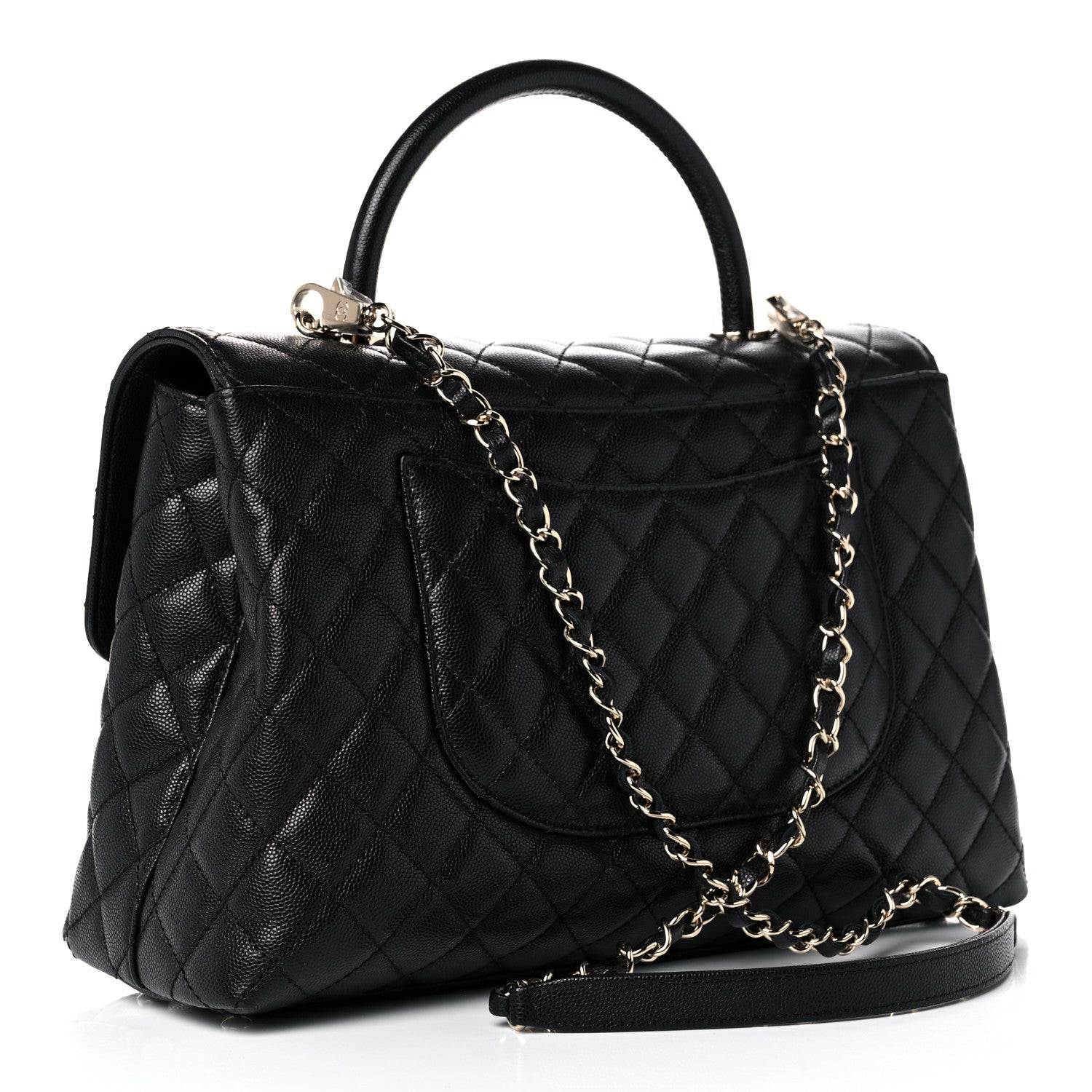 Chanel Caviar Quilted Medium Coco Handle Flap Black 3 of 10