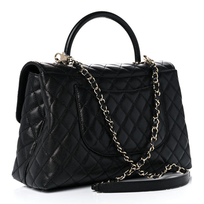 Chanel Caviar Quilted Medium Coco Handle Flap Black 3 of 10