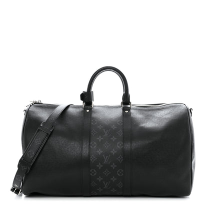 Louis Vuitton Taiga Monogram Eclipse Keepall Bandouliere 50 Black 1 of 8