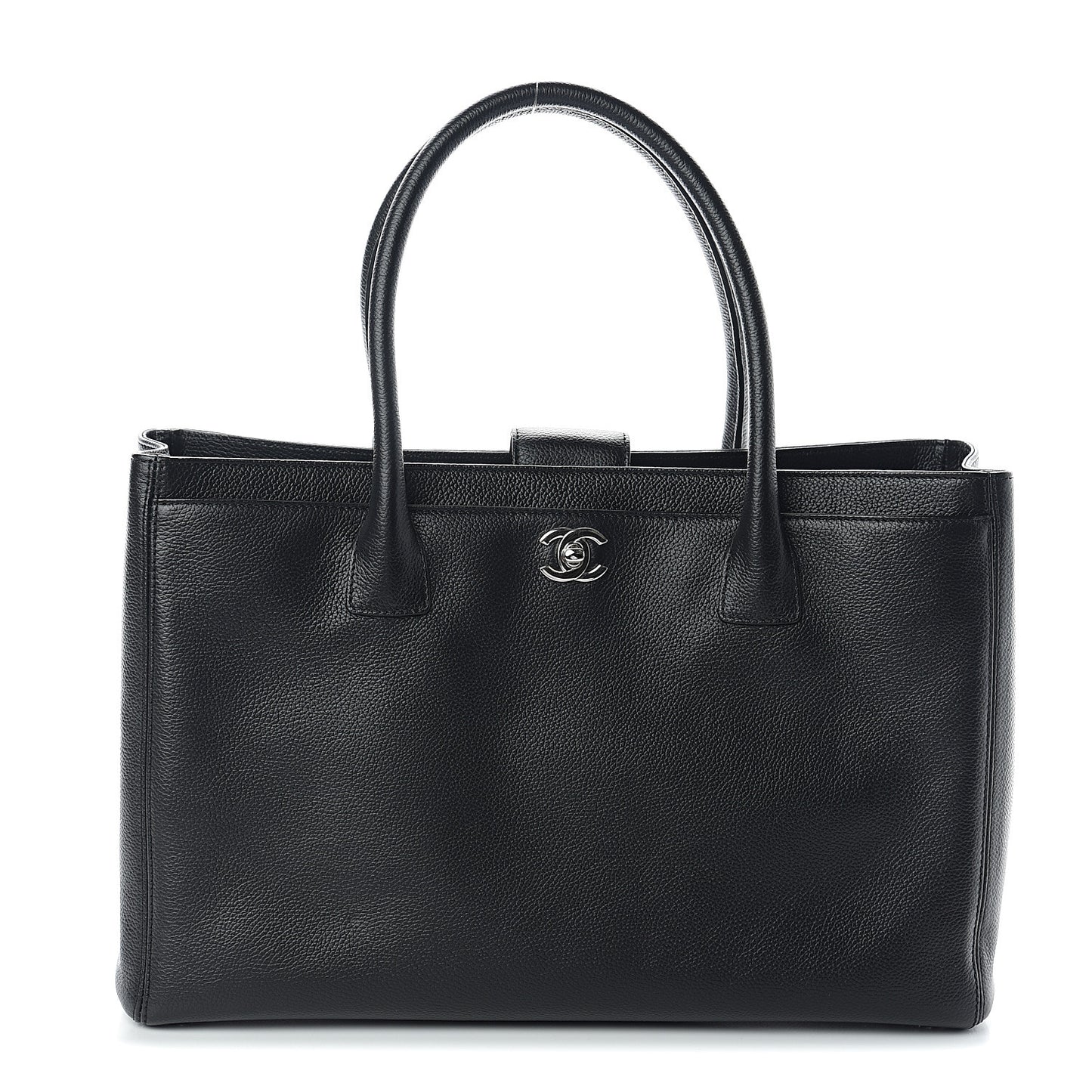Calfskin Cerf Shopper Tote Black