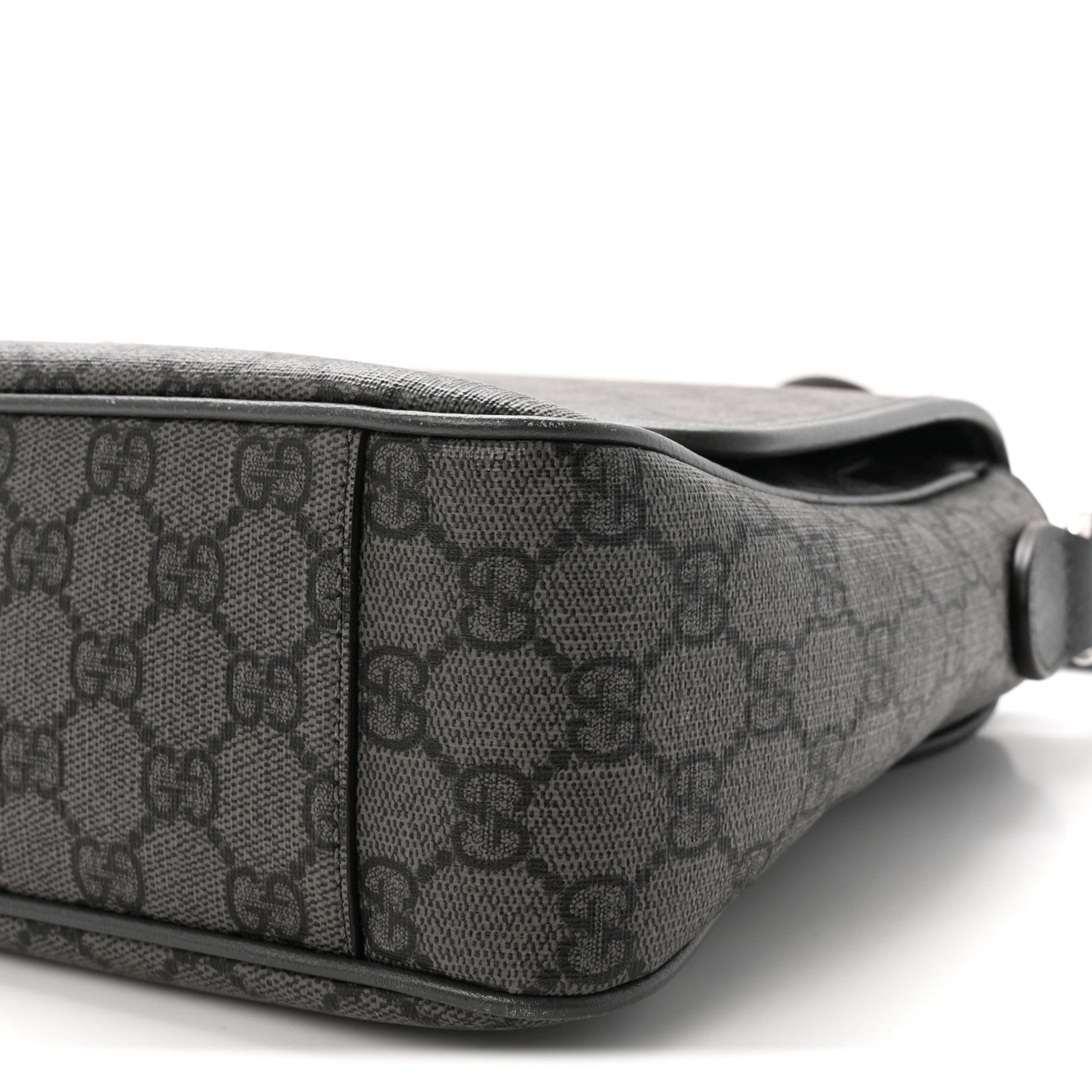 Gucci Tender GG Supreme Monogram Textured Dollar Calfskin Ophidia Messenger Bag Grey Black Graphite Grey 10 of 10