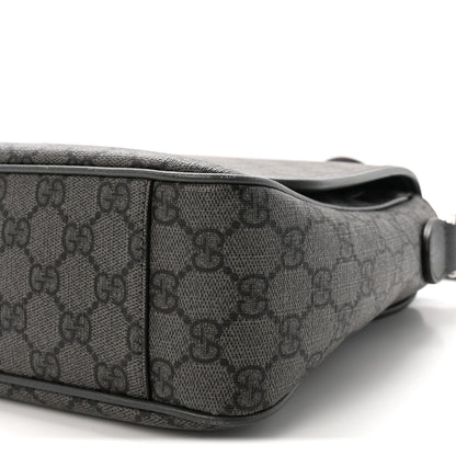 Gucci Tender GG Supreme Monogram Textured Dollar Calfskin Ophidia Messenger Bag Grey Black Graphite Grey 10 of 10