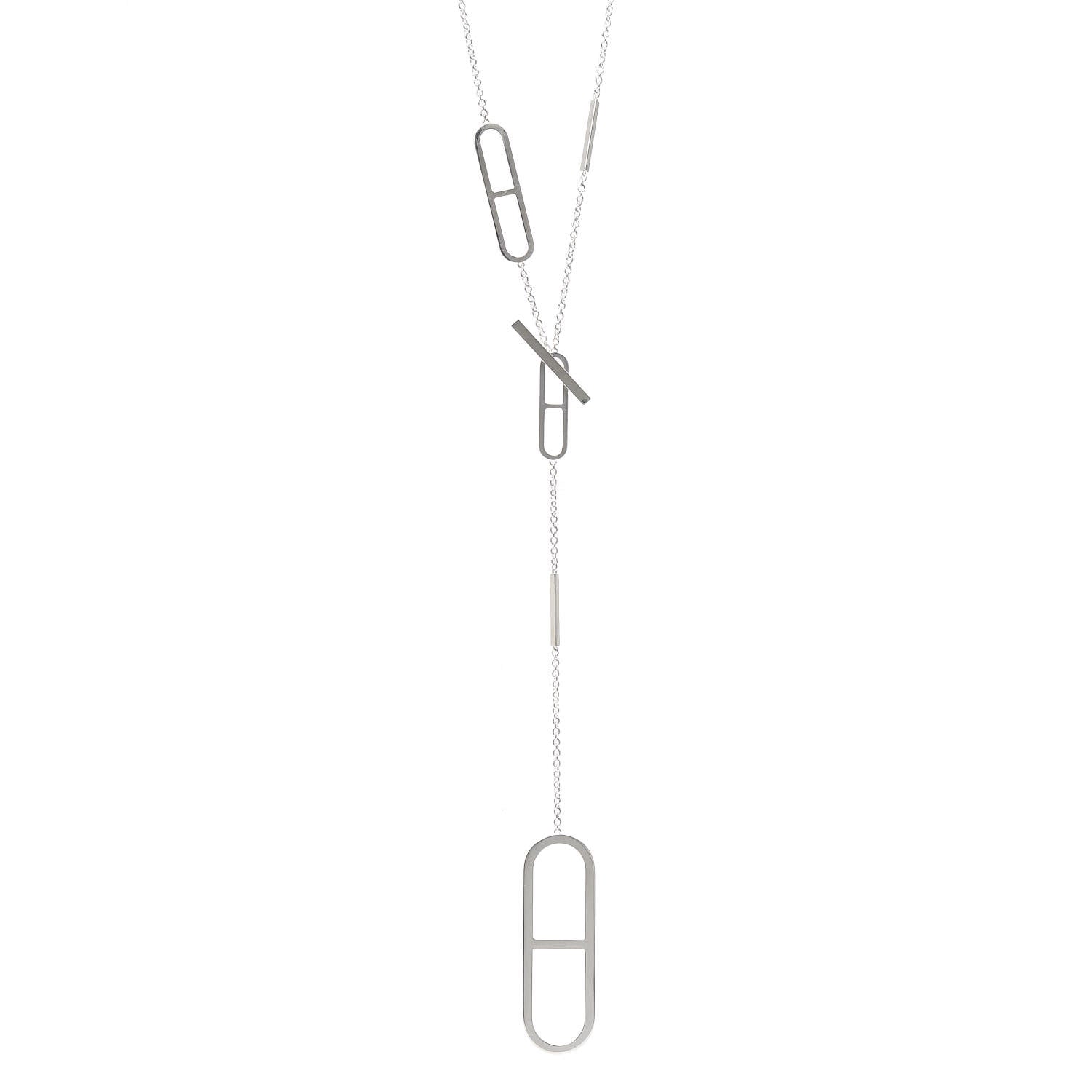 Hermes Sterling Silver Ever Chaine d'Ancre Long Lariat Necklace 1 of 4