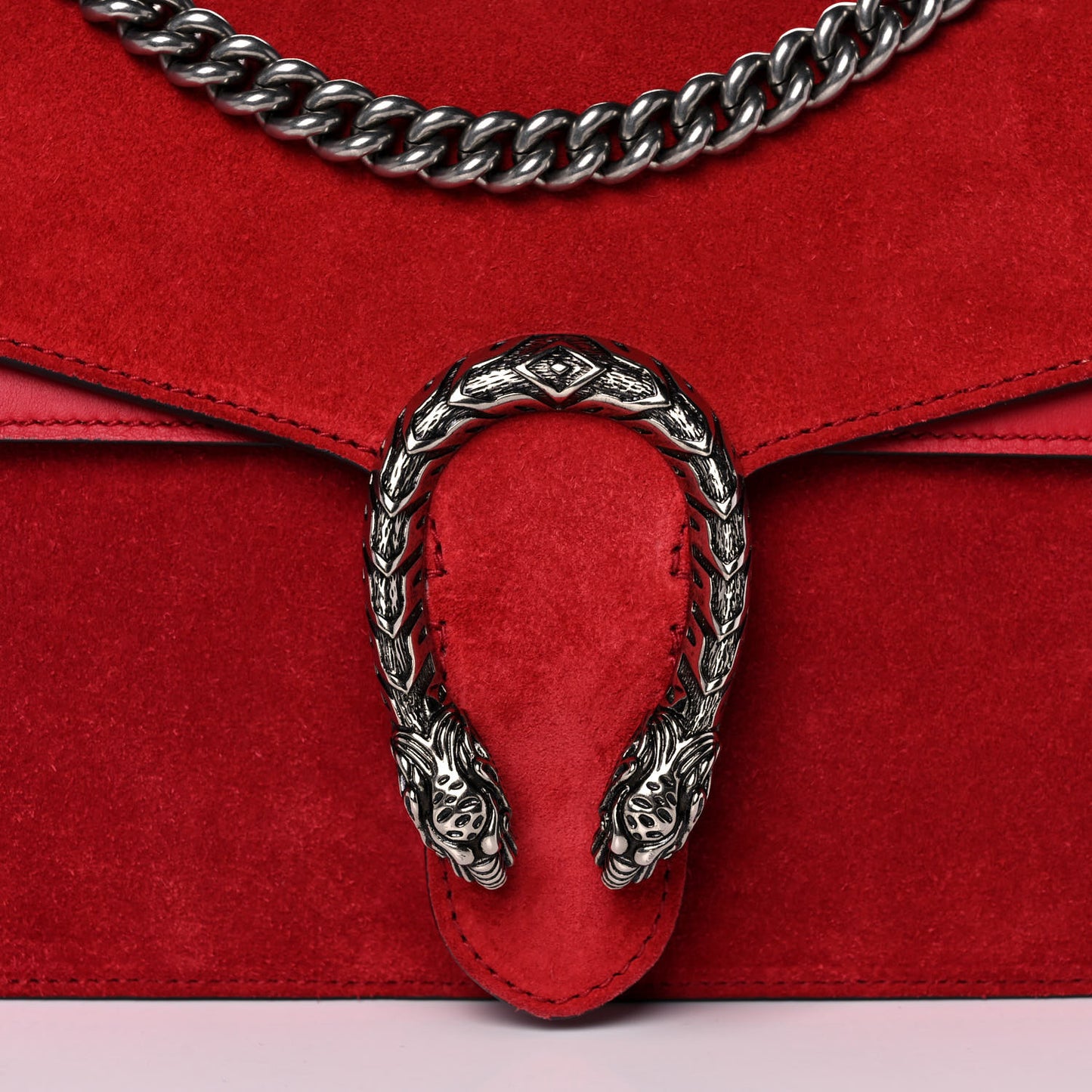 Suede Vitello Velvet Small Dionysus Shoulder Bag Vulcanic Red